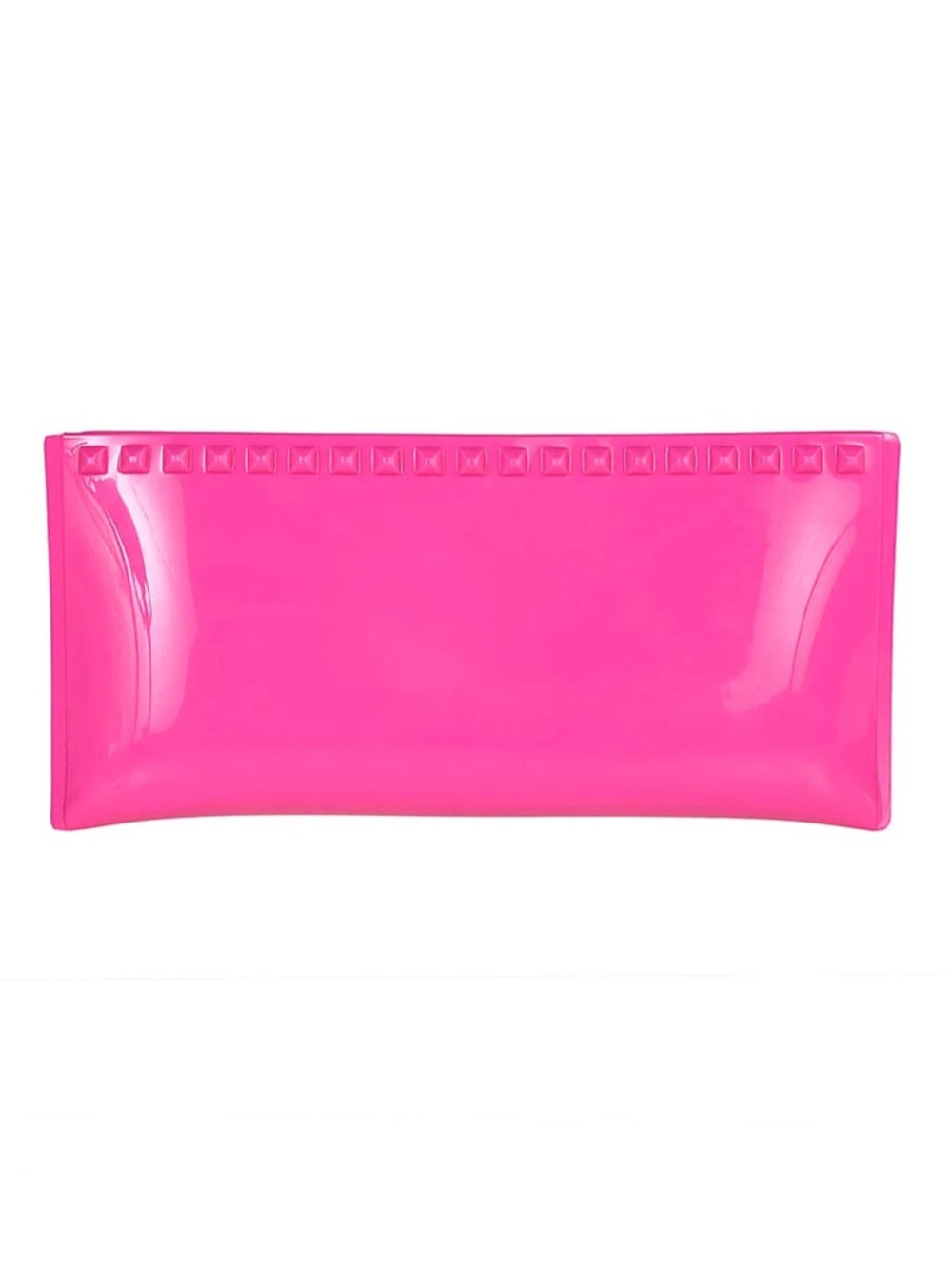 Hot Pink Studded Patent Clutch